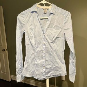 Blue button-up shirt